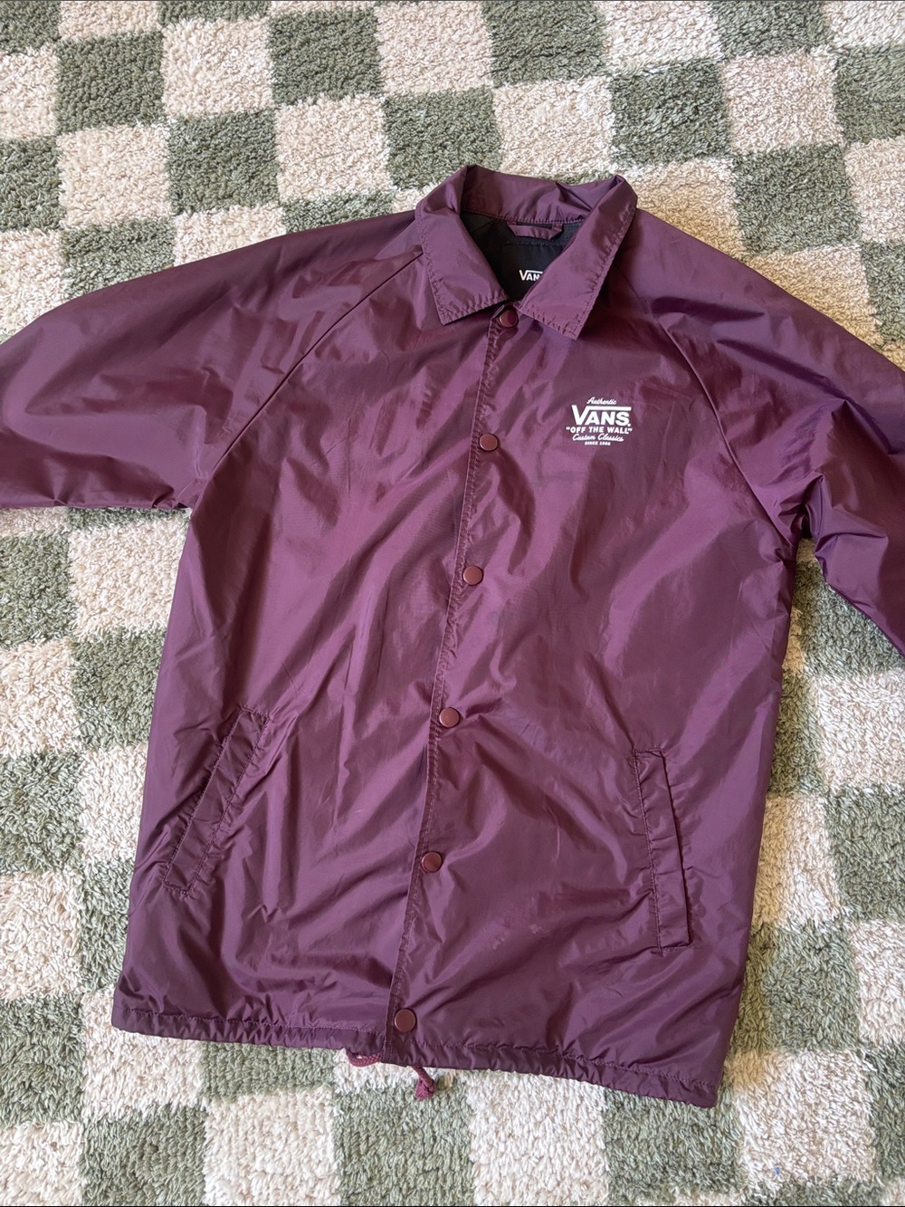 Vans Men's Maroon Snap-Front Coach Windbreaker